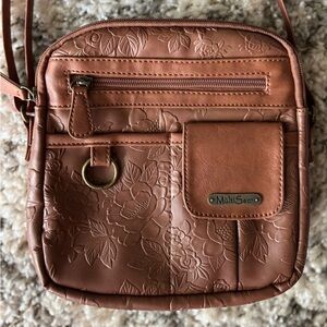 Multi sac Brown Embossed Crossbody Bag